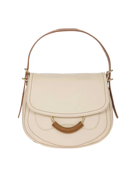 Brics Gondola Damen Leder-Umhängetasche, creme-braun