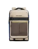 Zaino per computer e iPad® in tessuto riciclato con vano porta scarpe Piquadro Arne, beige-blu