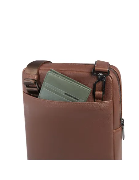 Piquadro Cronus iPad® Leather Men's Cross-Body Bag, brown