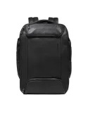 Zaino porta pc da 15,6 in pelle Piquadro Cronus con cinghia pettorale, nero