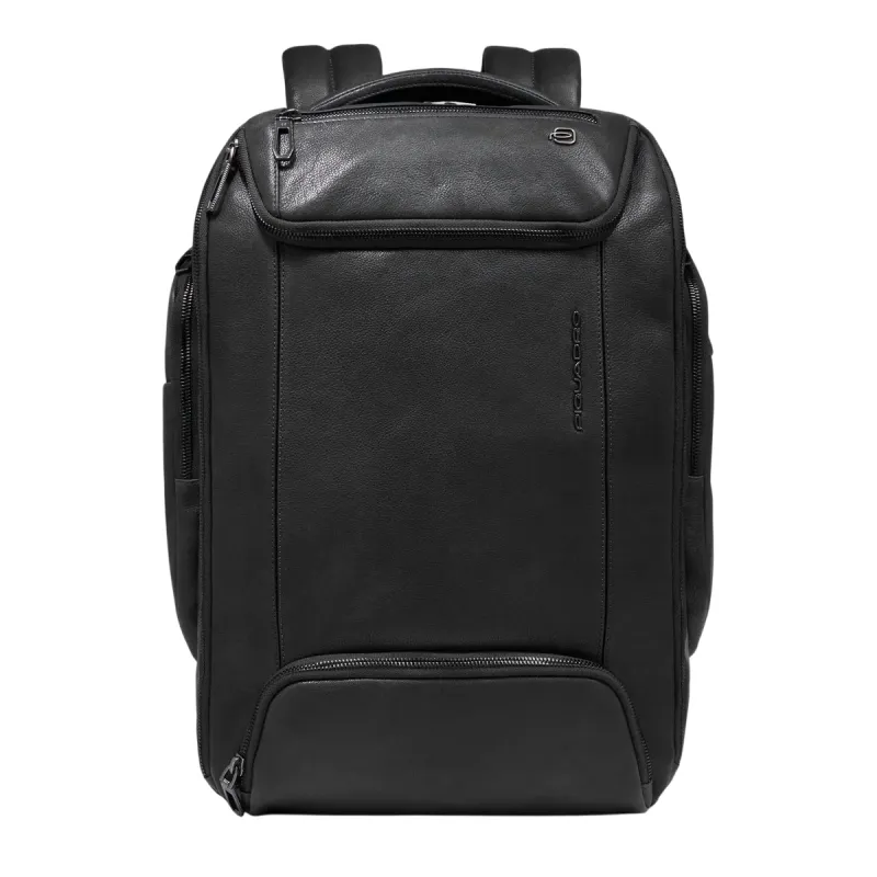 Piquadro Cronus 15.6 leather laptop backpack with...