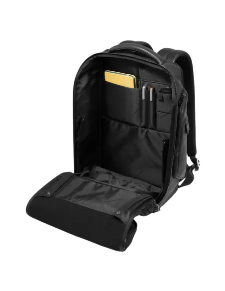 Piquadro Cronus 15.6 Leder Laptop-Rucksack, schwarz