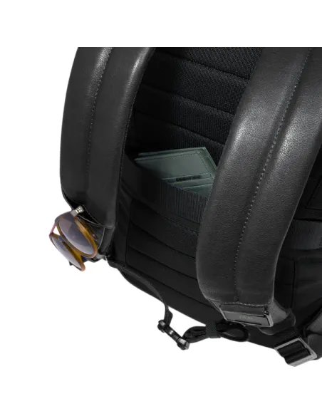 Piquadro Cronus 15.6 Leder Laptop-Rucksack, schwarz