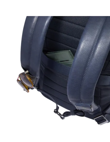 Piquadro Cronus 15.6 Leder Laptop-Rucksack, blau