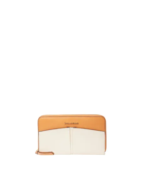 Piquadro Ashley women's zipped leather wallet, orange