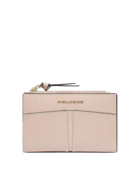 Piquadro Ashley Damenbrieftasche mit seitlichem Münzfach, hellrosa