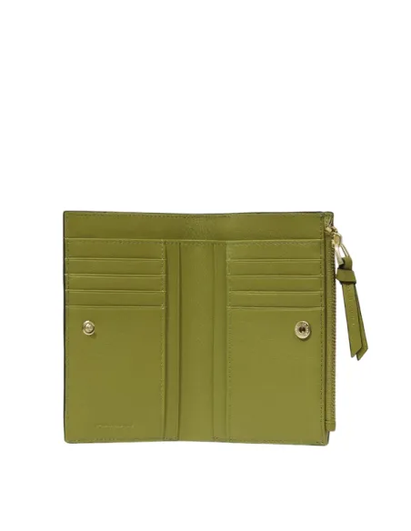 Piquadro Ashley Damenbrieftasche mit seitlichem Münzfach, grün