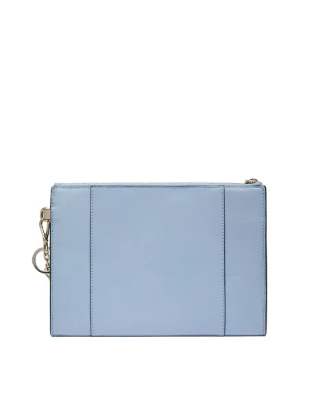 Piquadro Circle leather iPad mini clutch, light blue-beige
