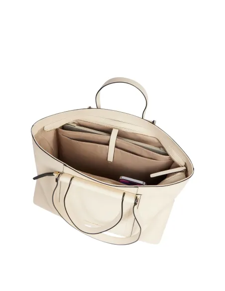 Piquadro Circle women's shopping bag with two handles, white