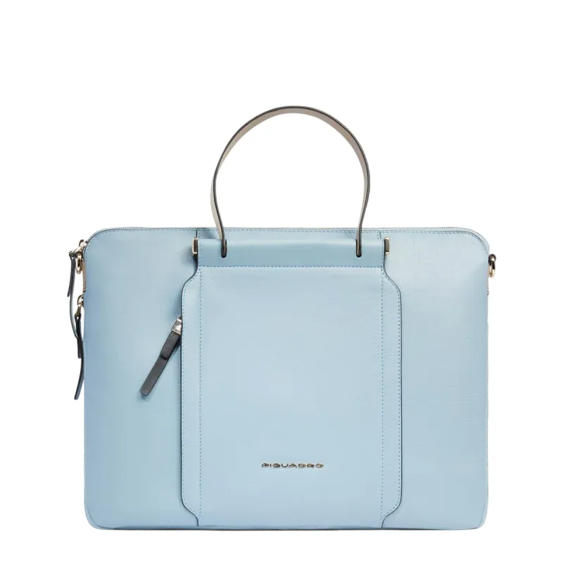 Piquadro Circle Expandierbare schlanke Leder Aktentasche,...