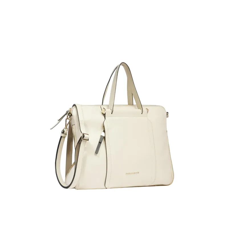 Piquadro Circle Expandable slim leather briefcase, white 2