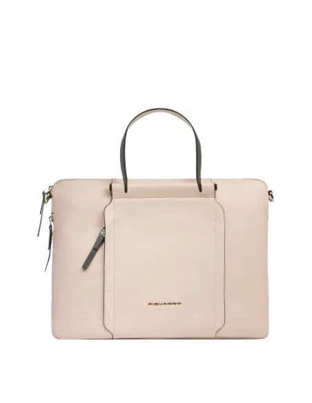 Piquadro Circle Expandable slim leather briefcase, pink