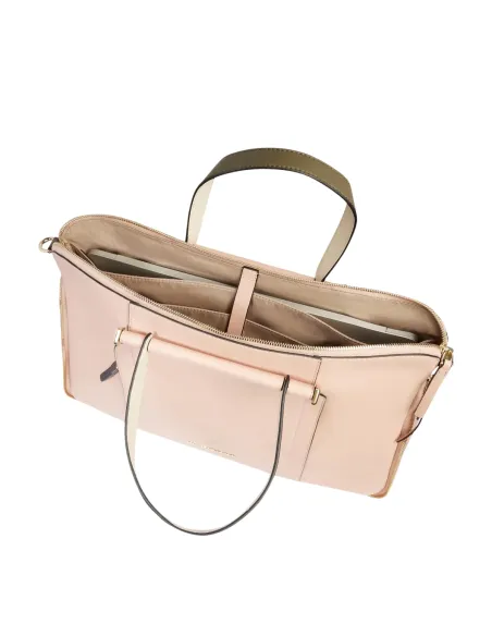 Piquadro Circle Expandable slim leather briefcase, pink