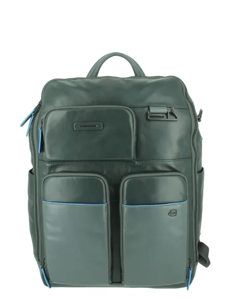 Zaino in pelle porta computer e porta iPad®Pro 12,9 B2 Revamp, verde-grigio