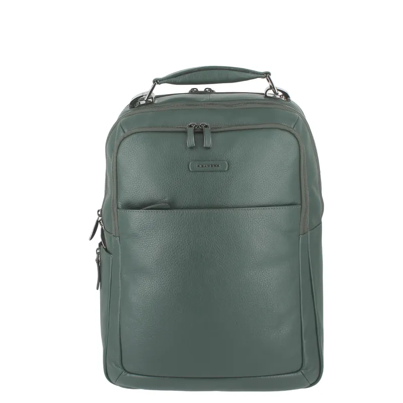 Piquadro Modus Special 15,6 Laptop-Rucksack aus Leder, grün