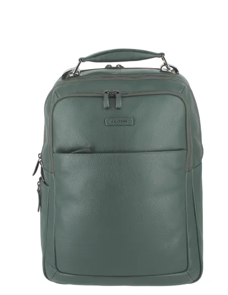 Piquadro Modus Special 15,6 Laptop-Rucksack aus Leder, grün