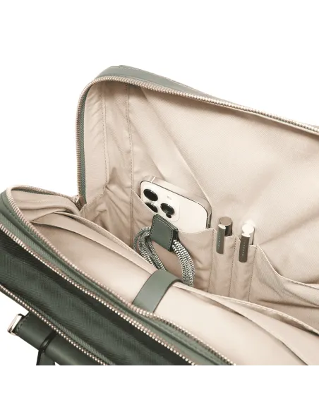 Zaino donna grande espandibile porta computer e porta iPad Pro 12,9", rosa-bianco