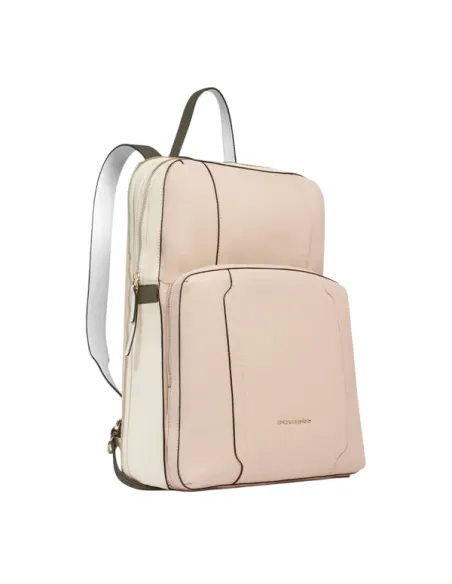 Piquadro Circle large women's computer backpack, pink-white
