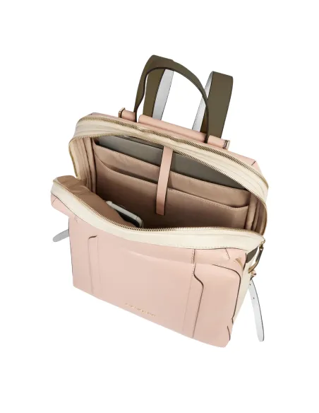 Piquadro Circle large women's computer backpack, pink-white
