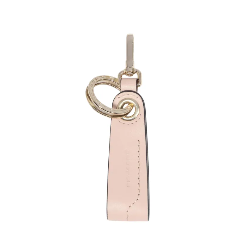 Piquadro Circle women's key ring with snap hook, pink