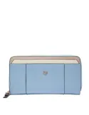 Damengeldbörse mit Reißverschlussoffnung Piquadro Circle, hellblau-beige