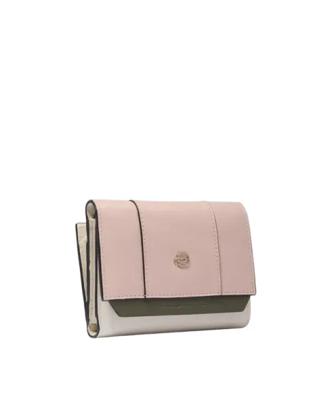 Portafogli donna piccolo in pelle Piquadro Circle, rosa