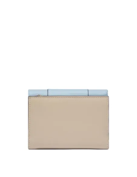 Portafogli donna piccolo in pelle Piquadro Circle, azzurro-beige