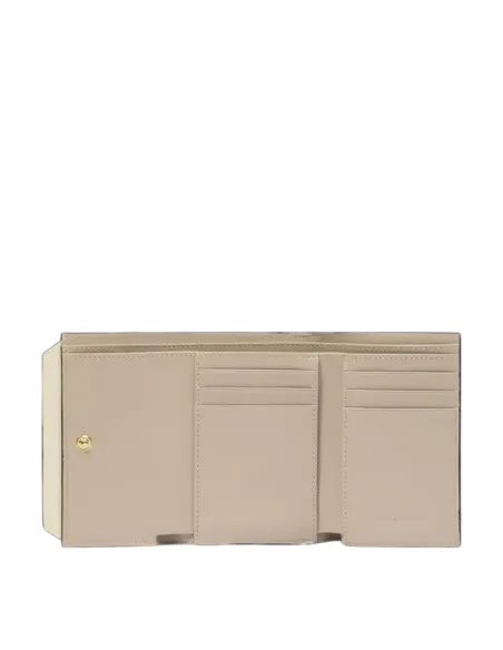 Piquadro Circle Small size, women's trifold wallet with credit card facility, light blue