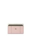 Piquadro Circle Damen Portemonnaie mittelgroß aus Leder mit Reißverschluss, rosa-weiß