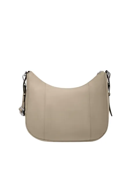 Borsa a tracolla in tessuto e pelle Piquadro Circle, beige