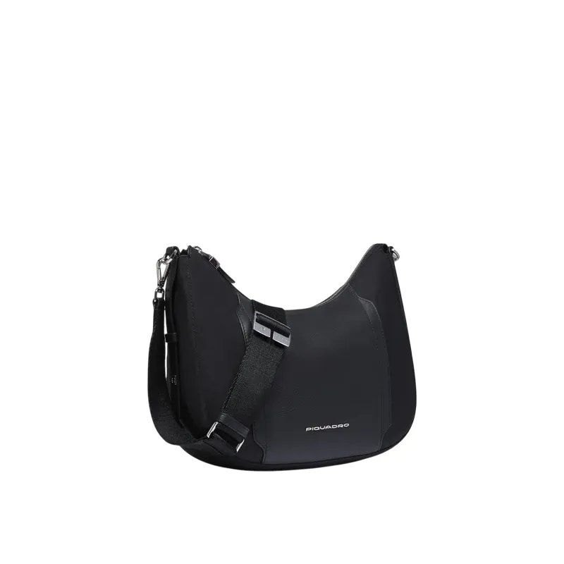 Piquadro Circle small women's shoulder bag in fabric and... 2