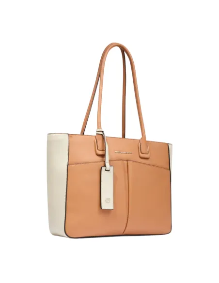 Shopping in pelle porta pc da 14 Piquadro Ashley, arancio