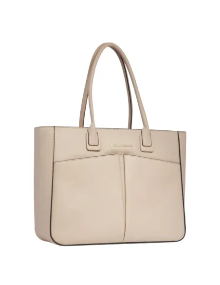 Shopping in pelle porta pc da 14 Piquadro Ashley, rosa chiaro