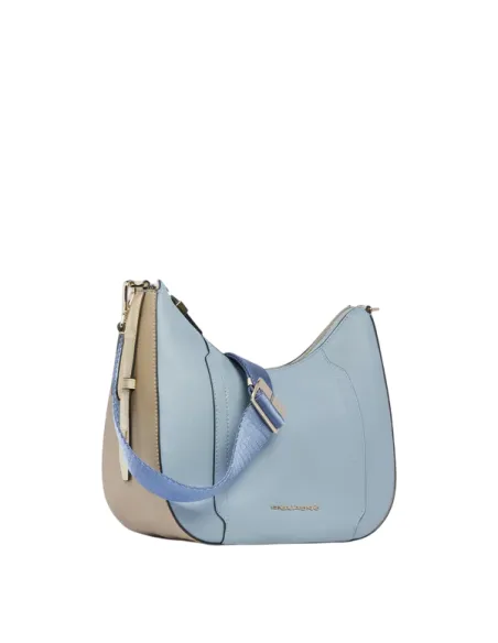 Borsa a tracolla in pelle Piquadro Circle, azzurra-beige