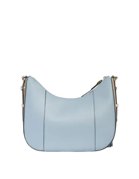 Piquadro Circle Umhängetasche aus Leder, hellblau-beige