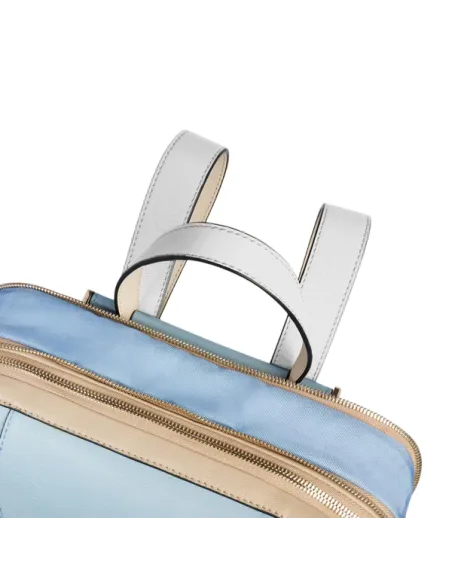 Piquadro Circle large women's computer backpack, light blue-beige
