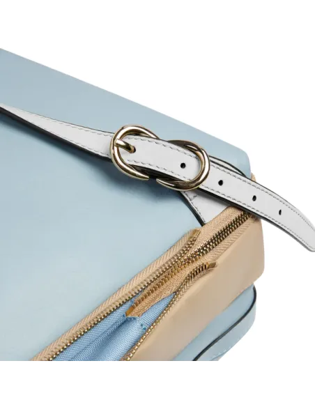 Piquadro Circle large women's computer backpack, light blue-beige