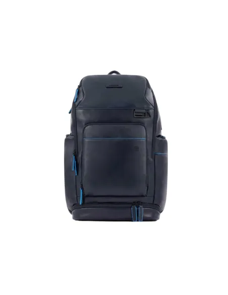 Piquadro Blue Square Revamp Leder-Rucksack, blau