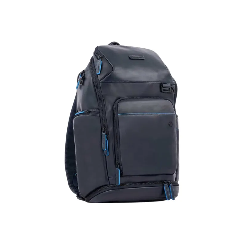Piquadro Blue Square Revamp leather backpack, blue 2