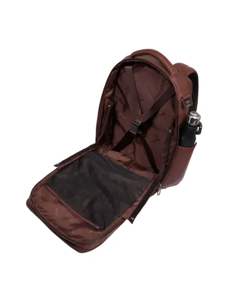 Piquadro Cronus 15.6 laptop backpack with USB and USB Type C port, brown