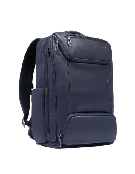 Piquadro Cronus 15.6 Laptop-Rucksack mit USB und USB Typ C Port, blau