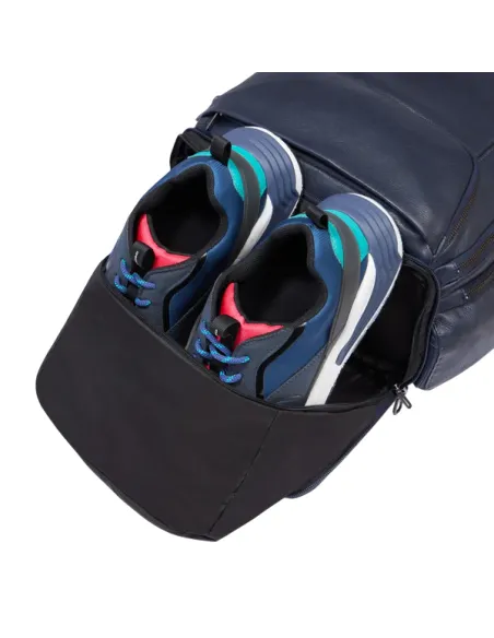 Piquadro Cronus 15.6 Laptop-Rucksack mit USB und USB Typ C Port, blau