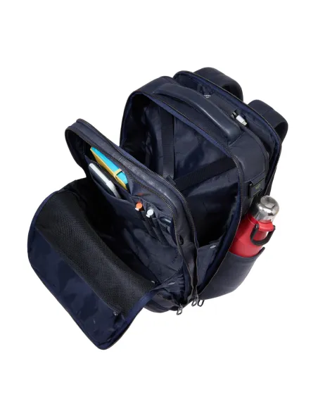 Piquadro Cronus 15.6 laptop backpack with USB and USB Type C port, blue
