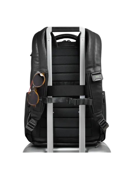 Piquadro Cronus 15.6 Laptop-Rucksack mit USB und USB Typ C Port, schwarz