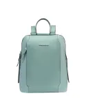 Piquadro Circle Damen-Rucksack mit 14 PC-Fächern aus Stoff und Leder, aqua grün
