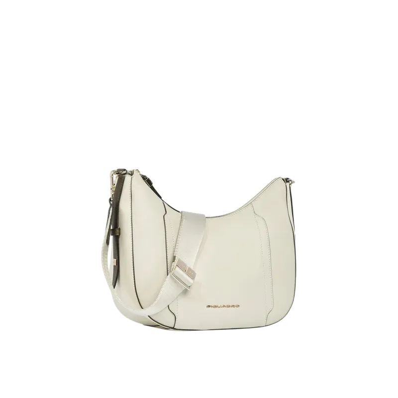 Piquadro Circle leather shoulder bag, white 2