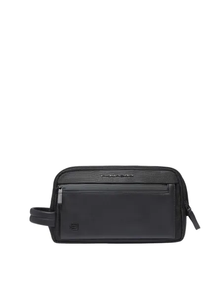 Beauty case in tessuto Piquadro Orion, nero