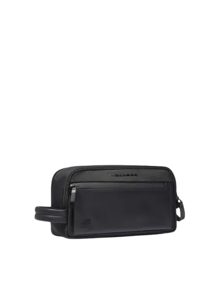 Beauty case in tessuto Piquadro Orion, nero