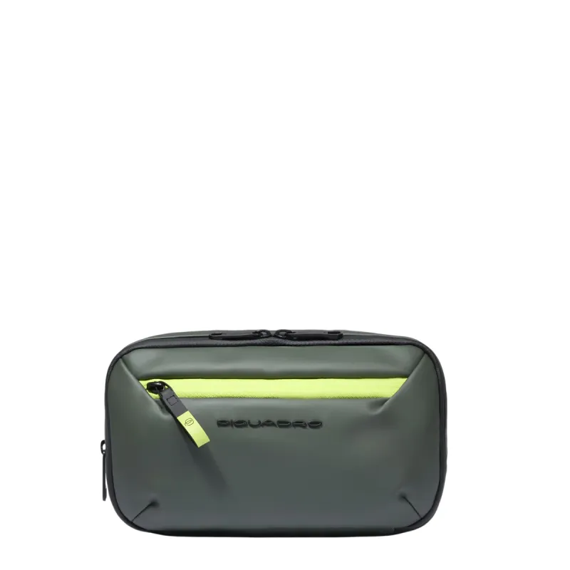 Piquadro C2OW waterproof fabric beauty case, green
