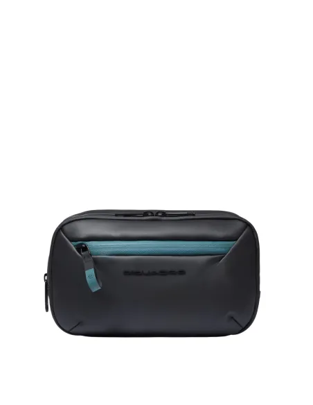 Piquadro C2OW Beauty-Etui aus wasserdichtem Stoff, schwarz